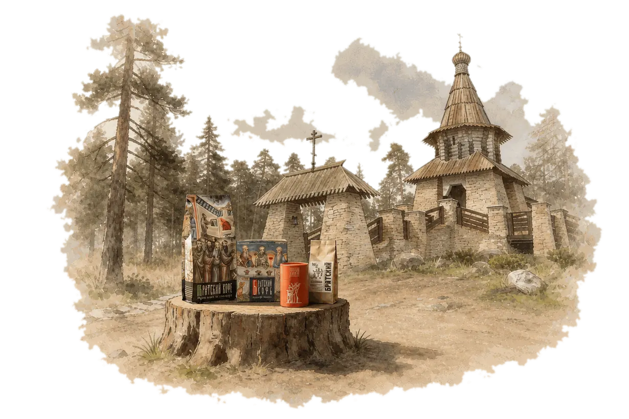 Братский кофе на пне у валаамского скита