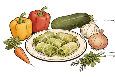 Постные голубцы с овощами