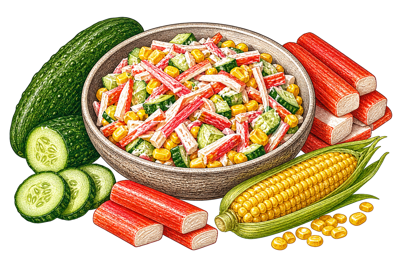 Салат с крабовыми палочками
