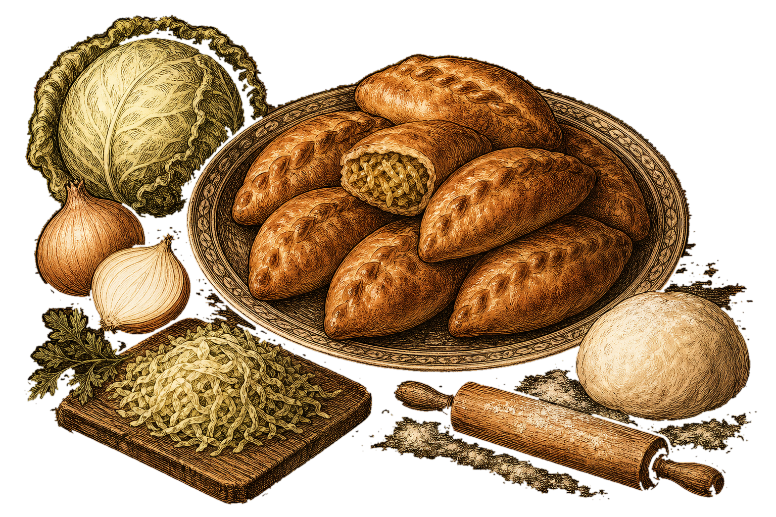Постные пирожки с капустой